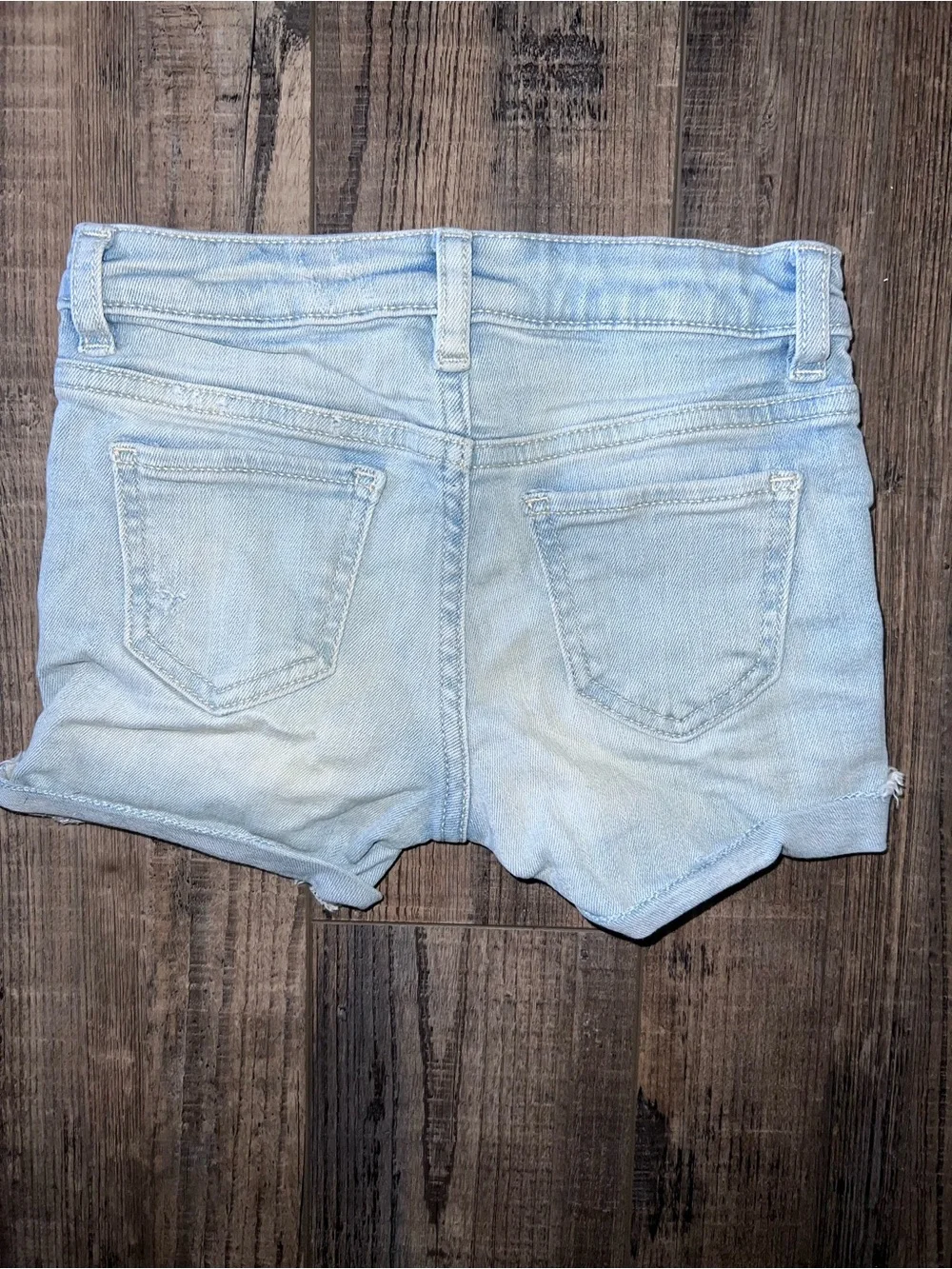 Gap Light Wash Distressed Denim Regular Midi Shorts